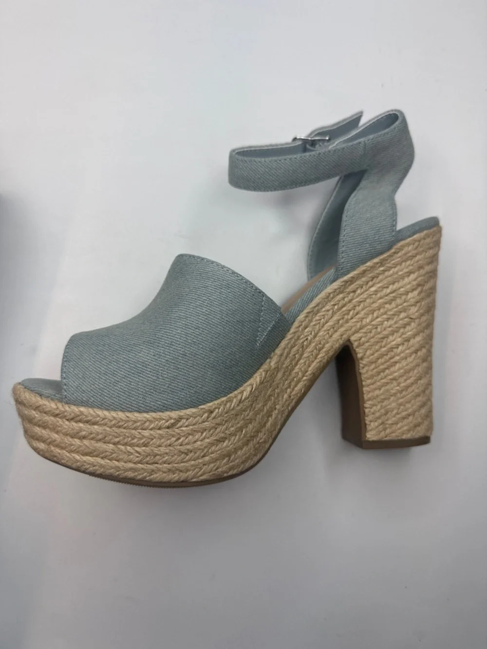 Sun + Stone Women's Fey Espadrille Platform Sandals Light Denim